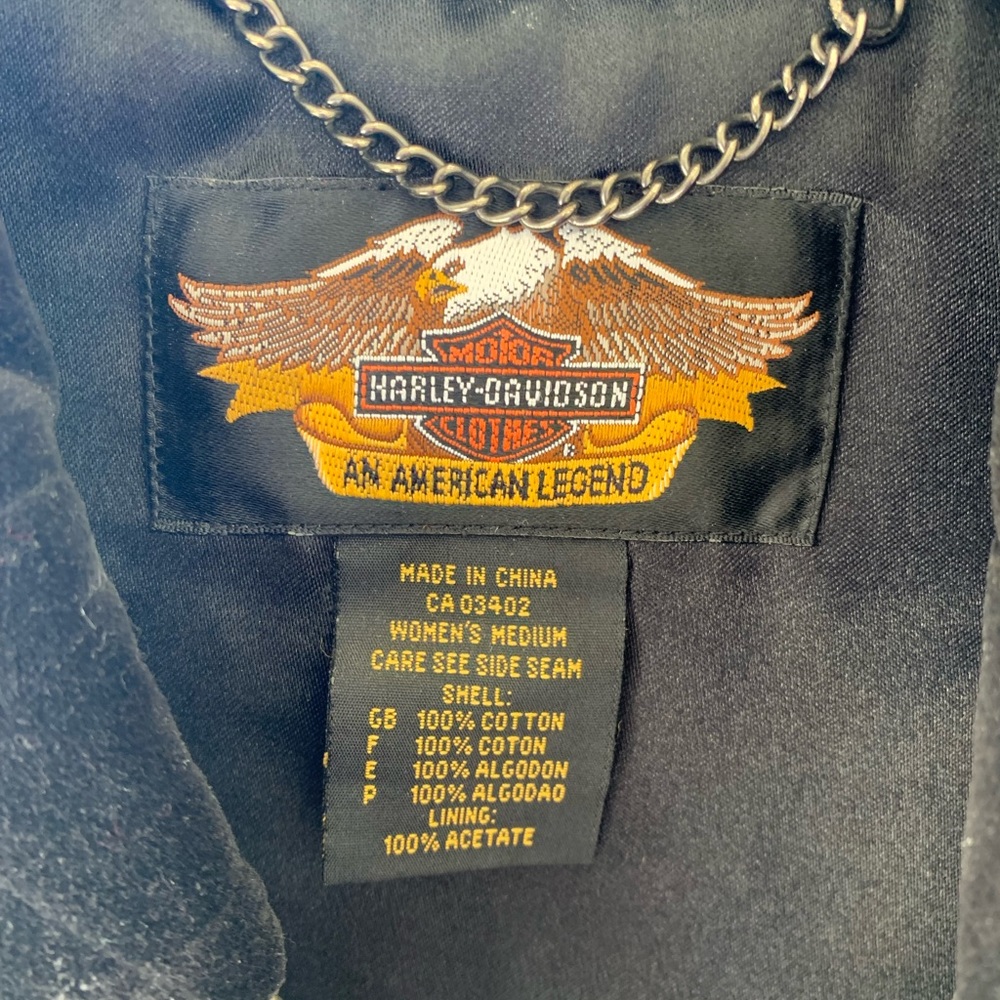 Harley Davidson Quilted Velour Vest Gem